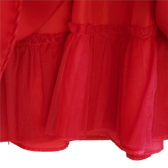 Dollie & Me Black Red Fancy Party Flared Swing Dress Girls 6 Lined Long Sleeve - Picture 8 of 9